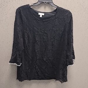 Charter Club black and white lace tope size XL